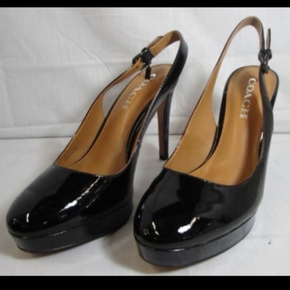 Pumps Authenticated Coach Abie Patent Black Size 7M - Picture 2 of 7